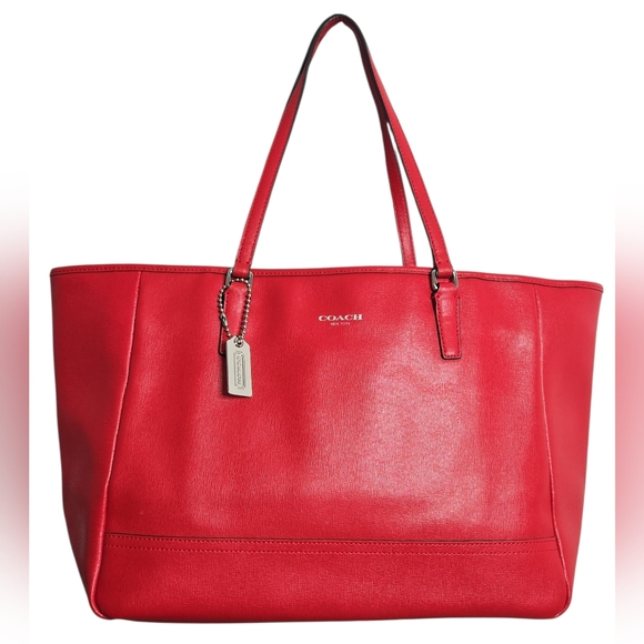 Coach Large Saffiano Leather Shoulder Bag - Picture 1 of 14